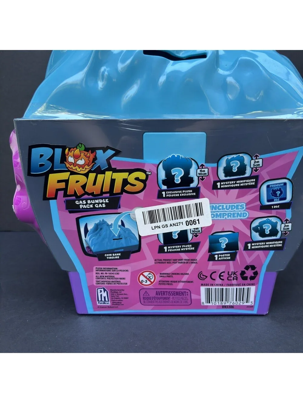 Blox Fruits Gas Bundle 7 Items Premium DLC Bank Plush Minifigure Poster NEW
